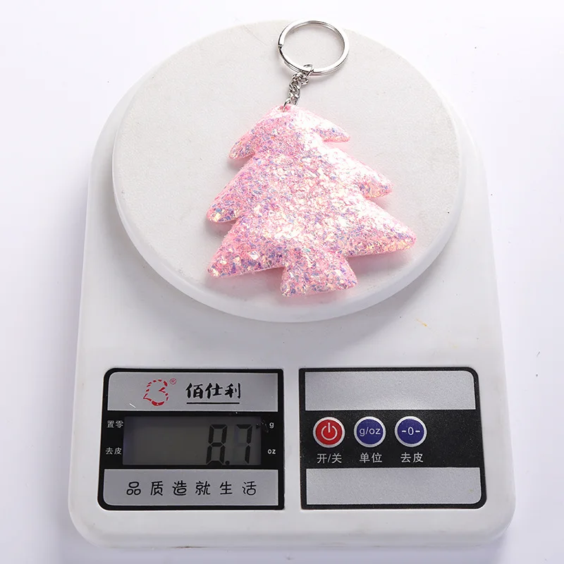2019 брелок для ключей с милой мультяшной сосновой елкой блестками Женский Детский