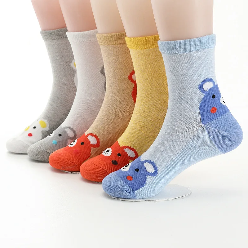 B&ampG Children's socks thin mesh breathable Kid's children's middle cute cartoon baby summer |