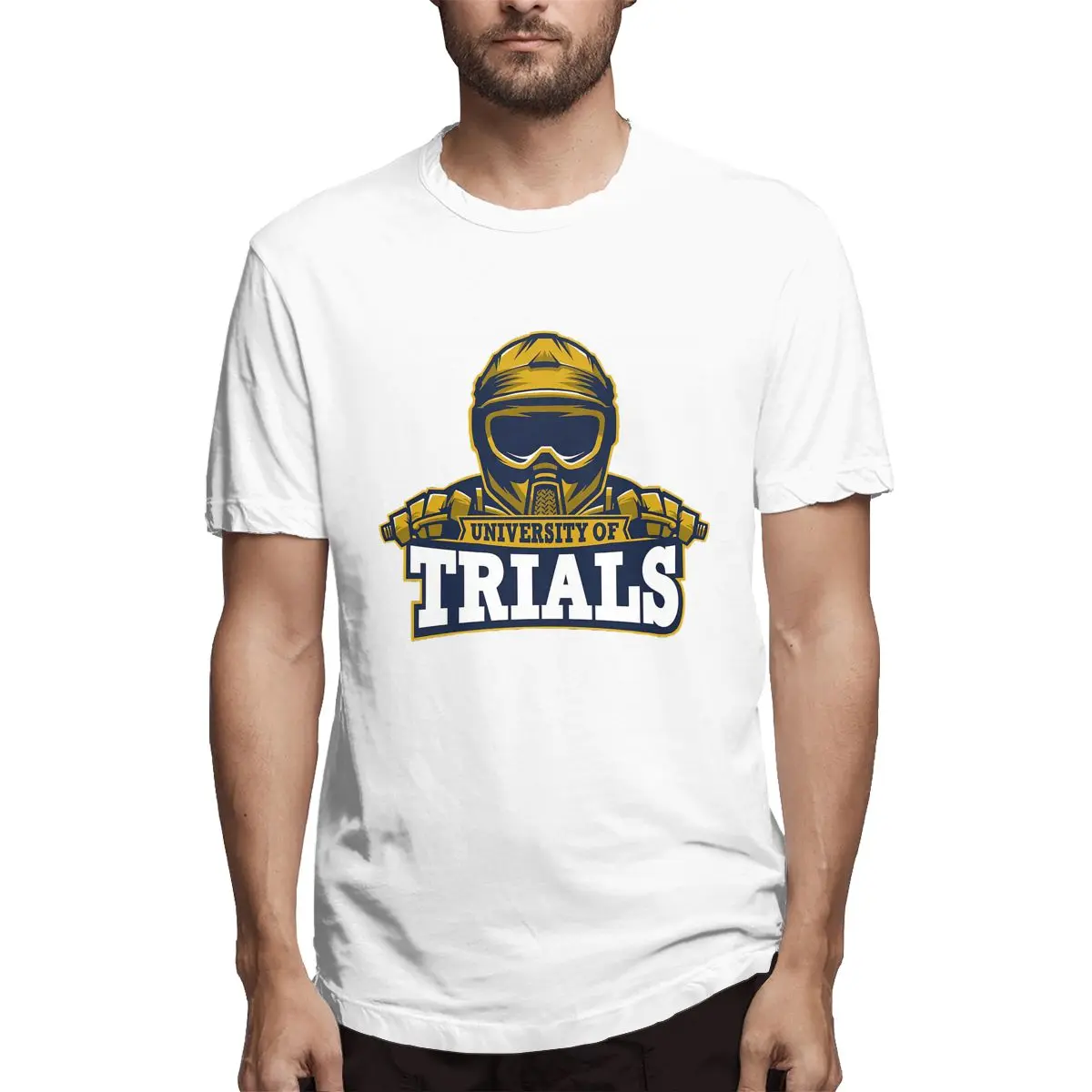 

University Of Trials Men's T Shirt Funny Tees Short Sleeve Crew Neck T-Shirt 100% Cotton Adult Clothes