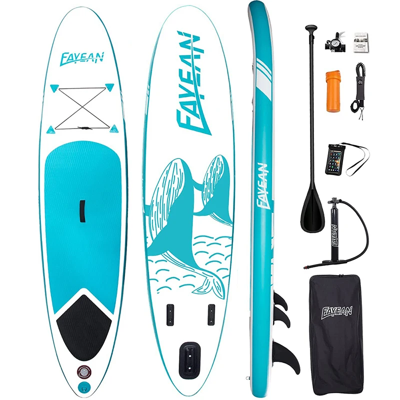 SUP Inflatable Surf Paddle Board 10' x 28''x 6'' with Hand Pump Backpack Coil Leash Carry Bag Repair Kit Case | Спорт и