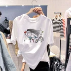2020 Модная современная женская футболка с забавным принтом, летняя футболка с короткими рукавами и круглым вырезом, размера плюс, Брендовые женские топы, футболки