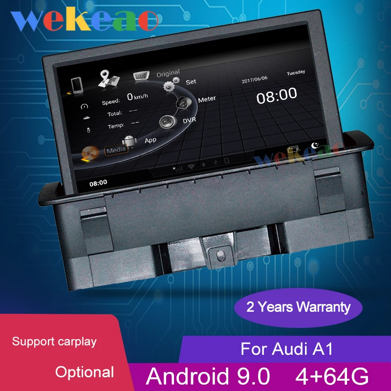 

Wekeao 7" Touch Screen Android 9.0 For Audi A1 Car Radio Automotivo head unit Stereo Car Player Auto GPS Navigation 4G 2010-2018
