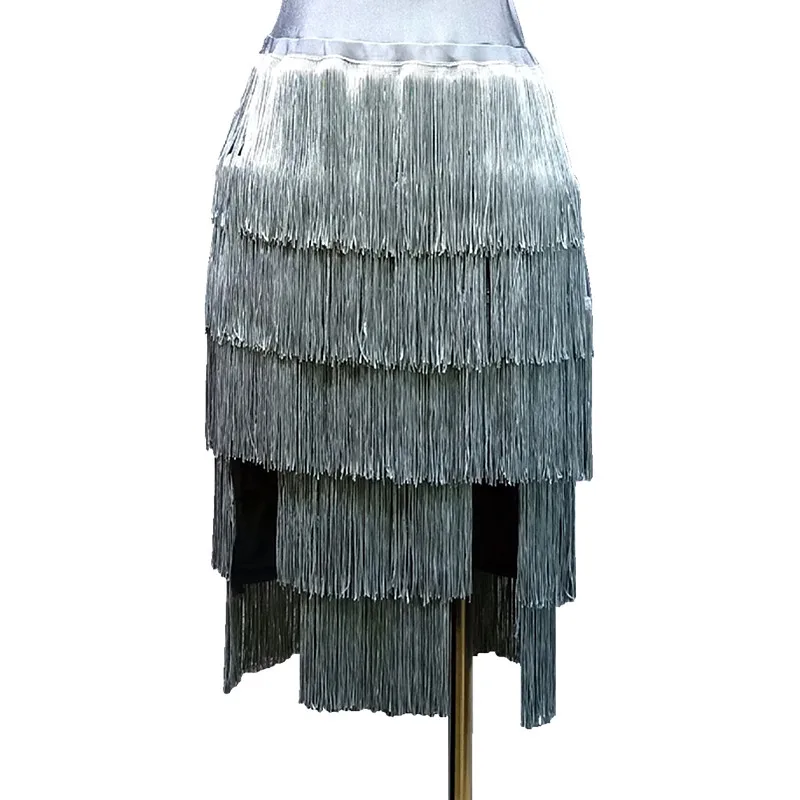 

Latin Dance Skirt Red / Split Tassels Skirt Cha Cha/Rumba/Samba/Tango Dresses For Dancing Practice/Performamnce Dancewear