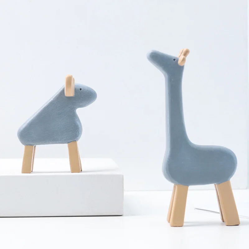 Мультяшные полимерные изделия милый олень/Жираф/Слон/носорог/лев домашний декор