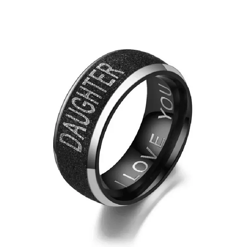 Черное кольцо из нержавеющей стали с жемчужным наполнителем кольца резьбой