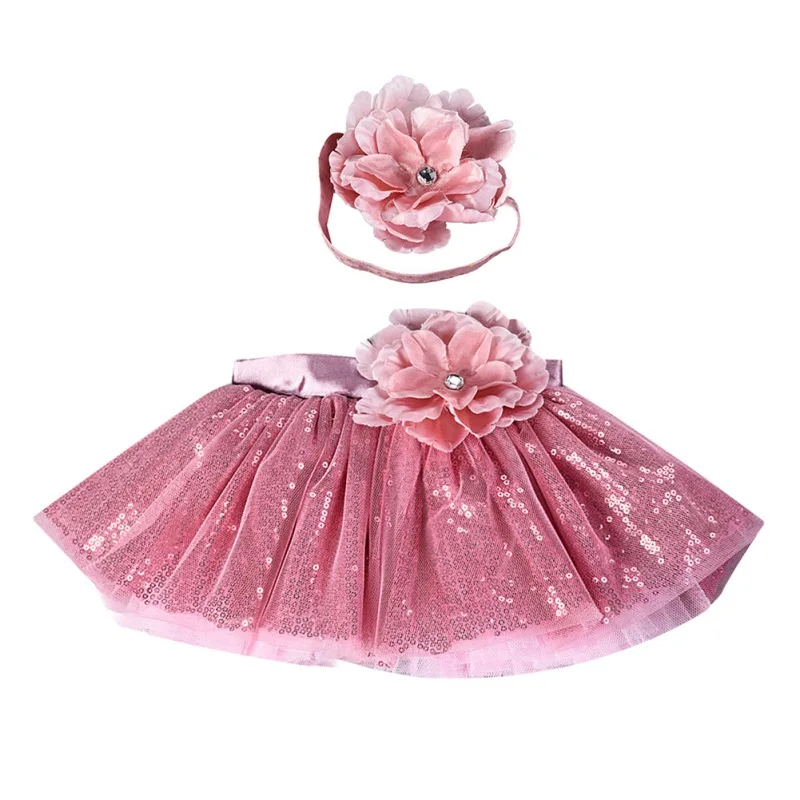 Детская одежда для малышей юбка девочек с блестками и принтом эластичная резинка