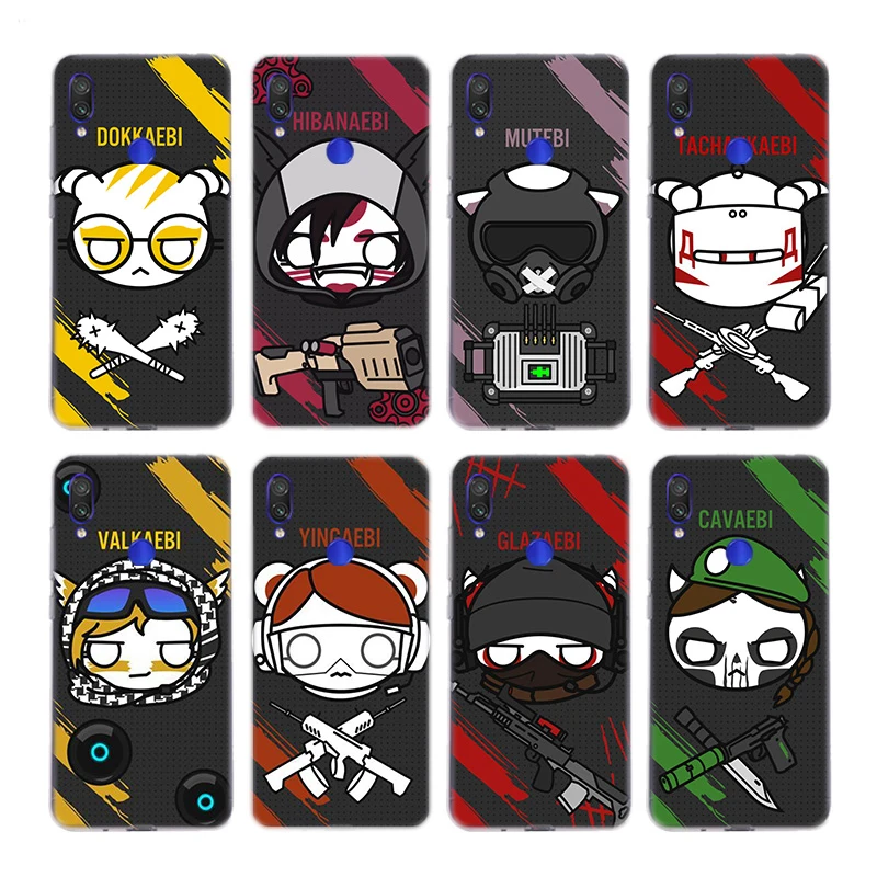 Радуга шесть осада модная мягкий бампер чехол для телефона накладка Redmi S2 Y3 7A K20 Note