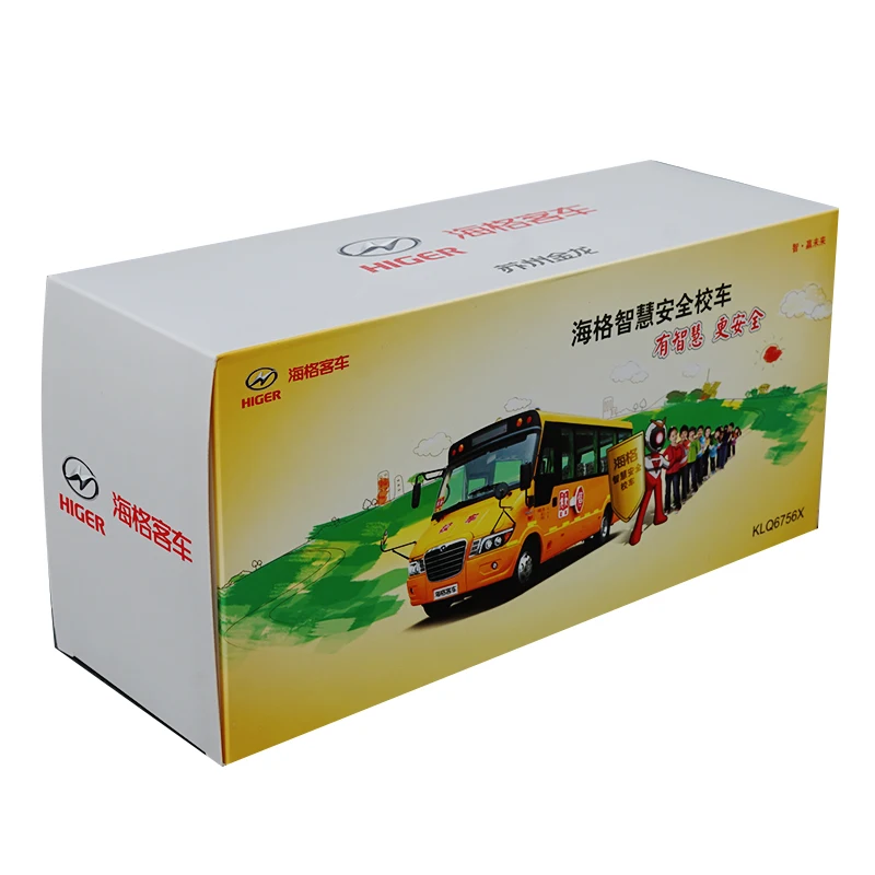 Оригинальная фабрика 1:32 Высококачественная модель школьного автобуса Higer под