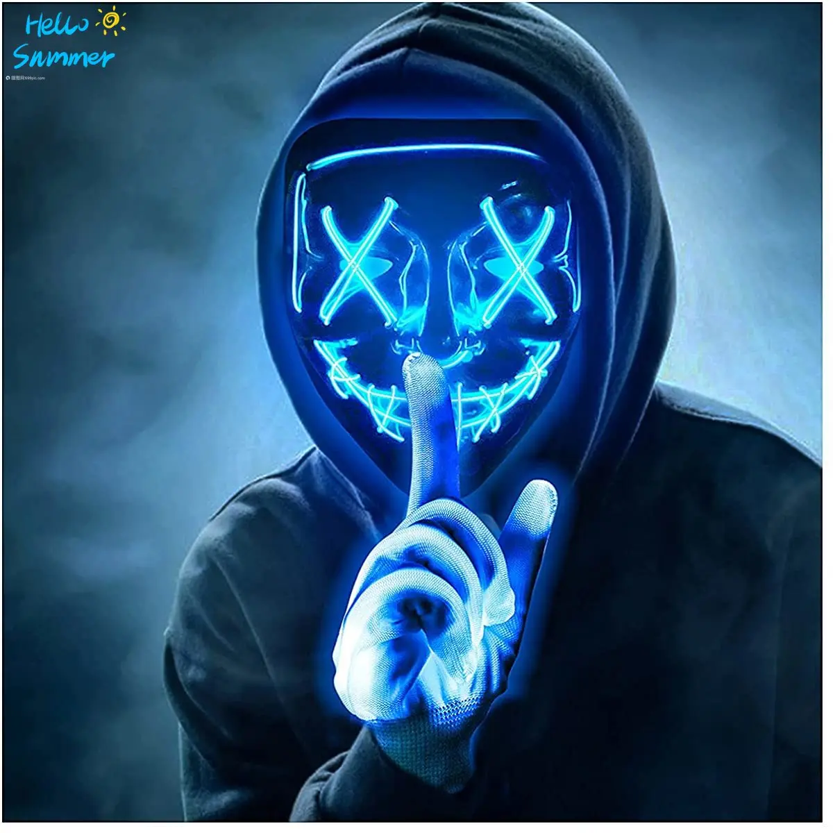 

Max Fun Halloween Mask Glowing Gloves for Halloween Costume Cosplay Party Led Light Up Scary Masks