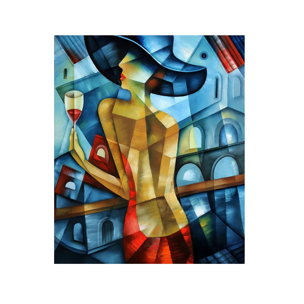 

Geometric Portrait Posters and Prints Wall Art Canvas Painting Abstract Woman Pictures for Living Room Home Decor