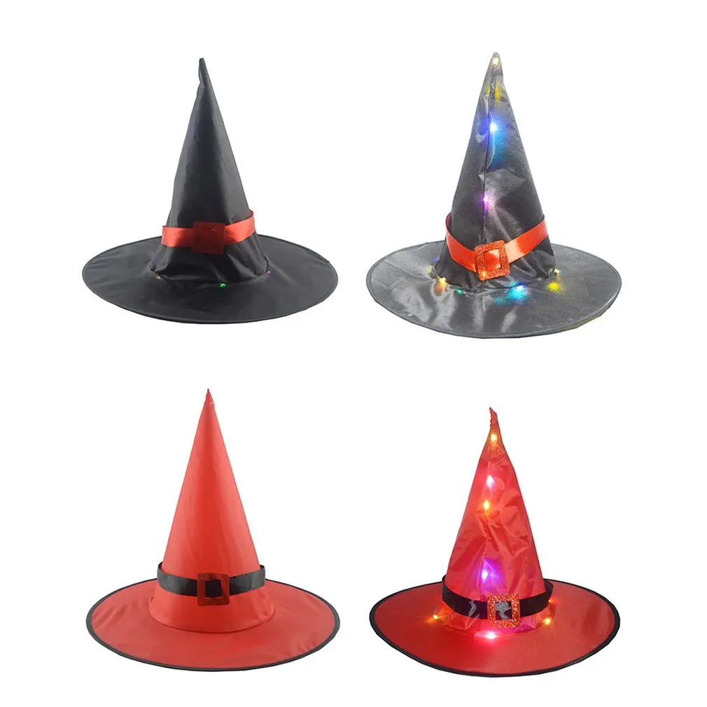 

Halloween Glowing Witch Hat Ornaments Holiday Dance Party Hat Wizard Hat Christmas Hat