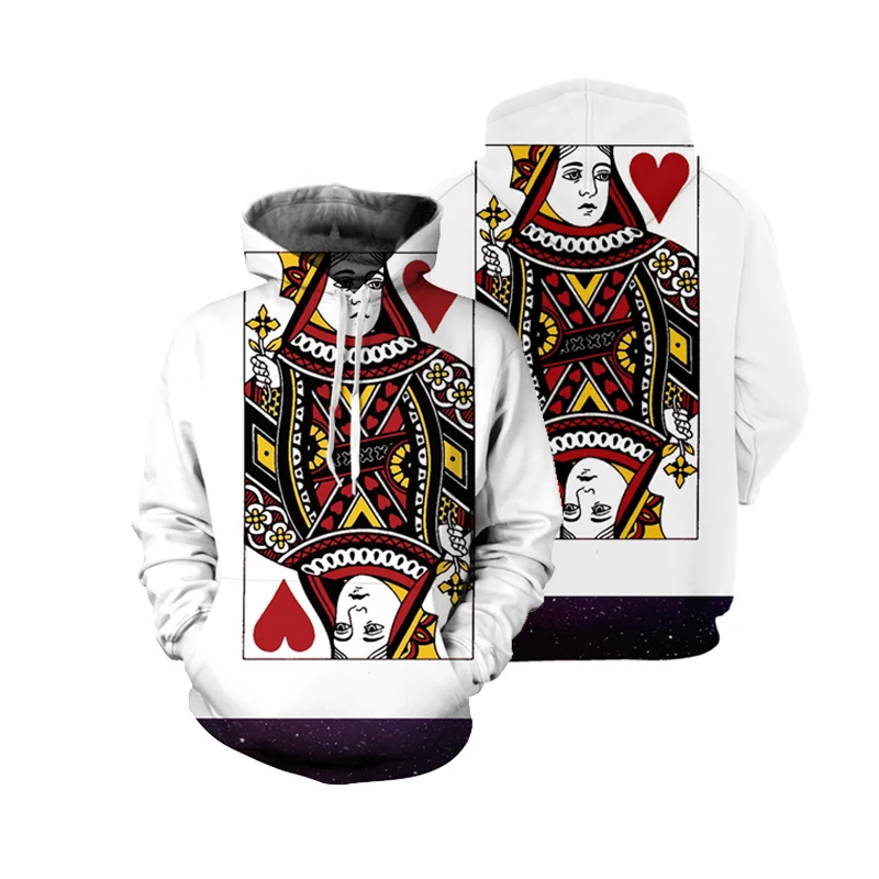Новинка весна-осень 2021 веселая толстовка с 3D-принтом покера повседневный и