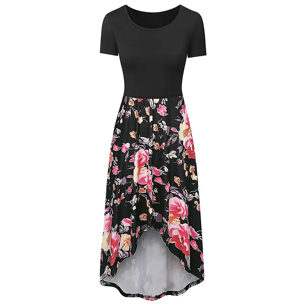 Платье для кормления грудью женское однотонное летнее платье с круглым вырезом и