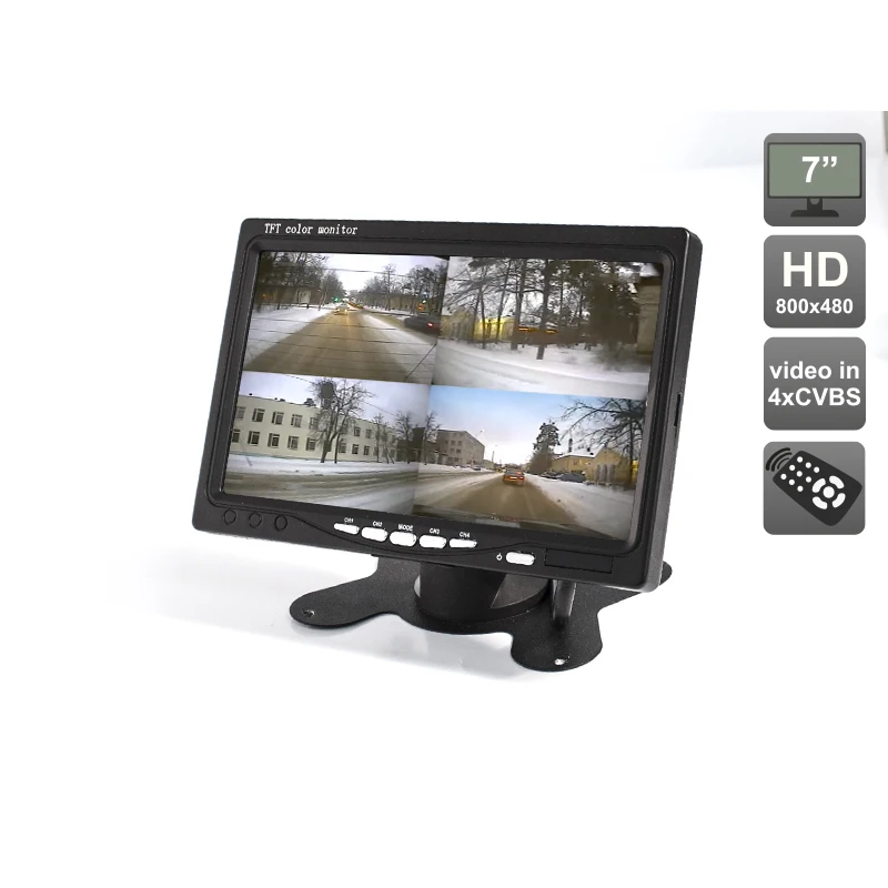 Автомобильный монитор 7&quot со встроенным квадратором для установки на приборную