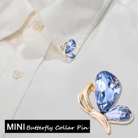 morkopela crystal butterfly collar pin fashion rhinestone small brooches and pins women clothes brooch scarf clip accessories