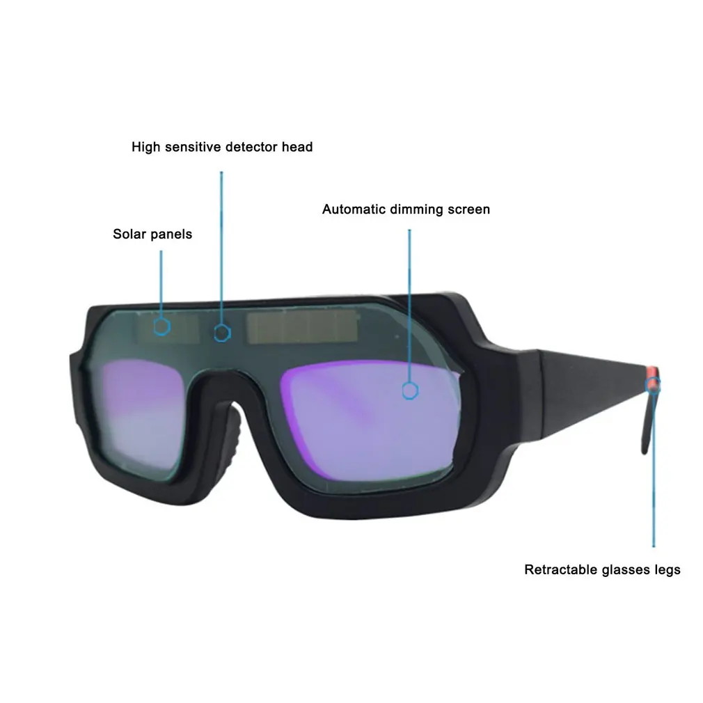 

Solar Automatic Dual Frequency Dimming Welding Glasses Anti-Glare Goggles Argon Arc Welding Glasses Integrated Lens Glasses