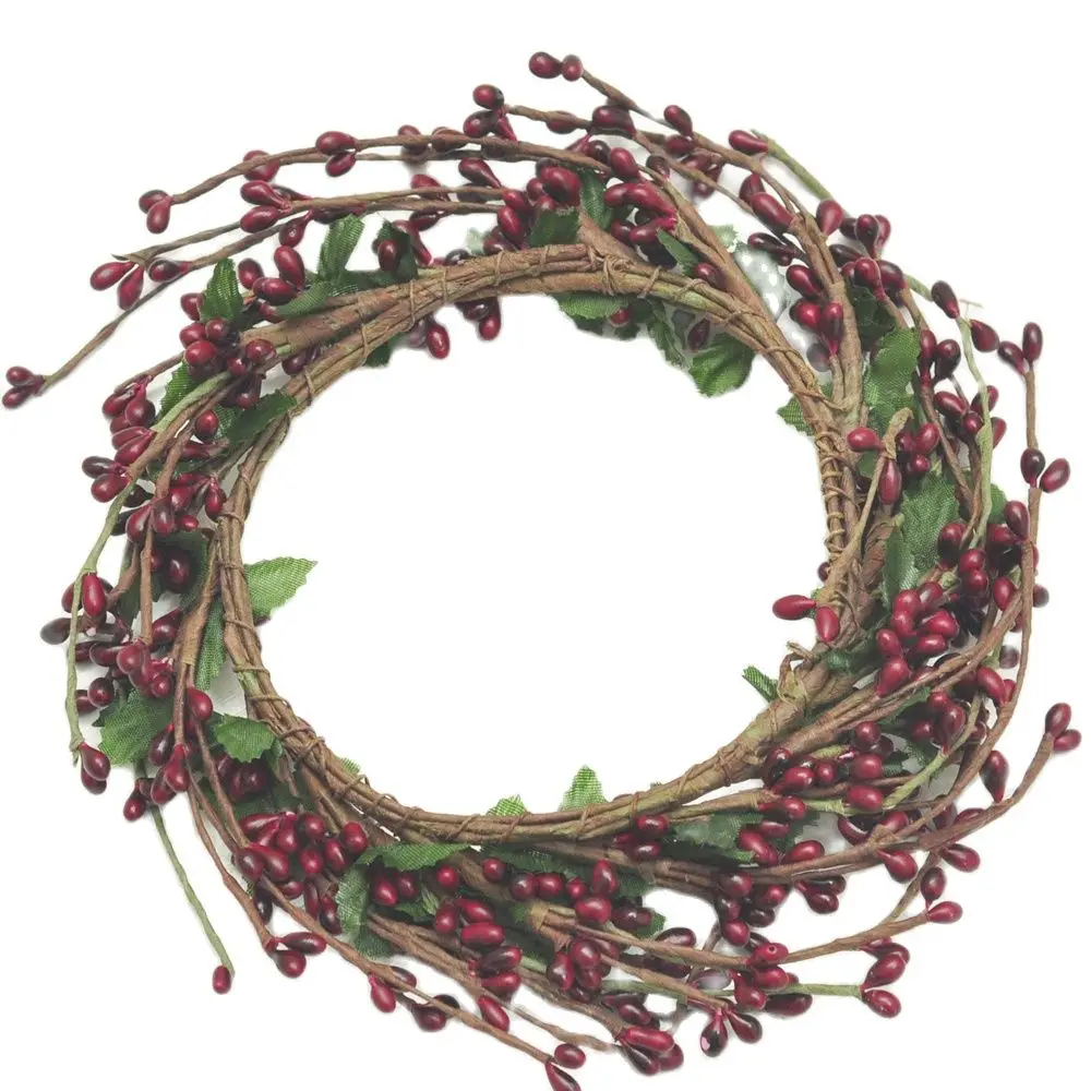 Кольца в виде свечи Pip Berry ручной работы мини венок бордового цвета открытое