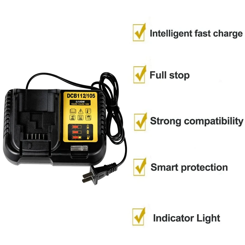 Dcb105/Dcb112 литиевая батарея зарядное устройство для Dewalt 12V 14 4 V 18V Dcb120 | Электроника