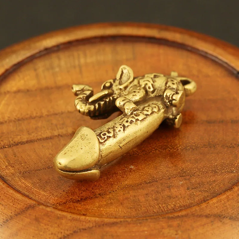 Мужской брелок со слоном из твердой латуни подвеска для автомобиля пенис