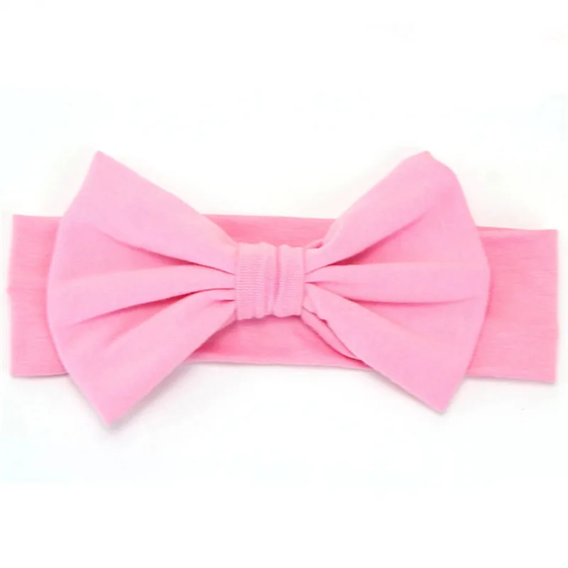 Модная детская однотонная повязка на голову с большим бантом для маленьких