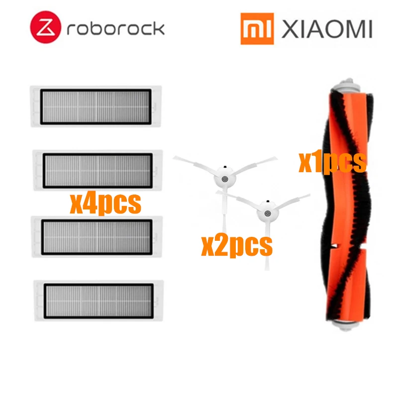 roborockZUHE-7 Подходит для xiaomi roborock s50 аксессуары xiaomi Робот Запчасти для пылесоса комплекты основная щетка+ фильтр+ Боковая щетка+ Швабра - Цвет: roborockZUHE-7