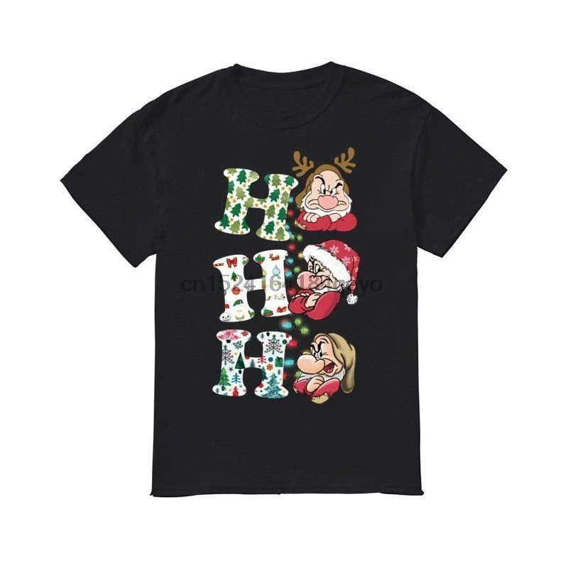 Рождественская футболка Grumpy Santa Ho, Рождественская черная Хлопковая мужская S-6XL