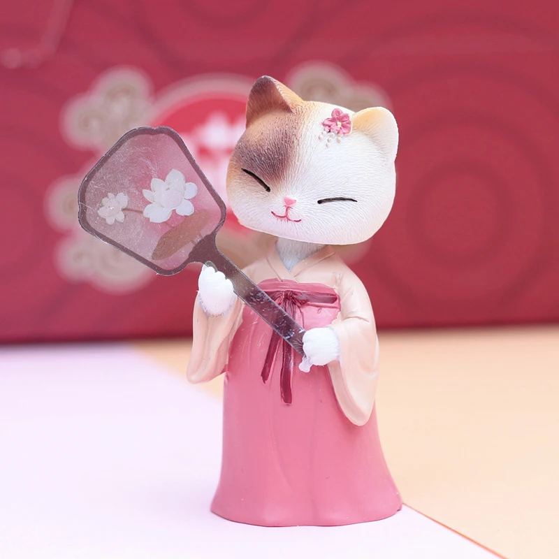 Новинка 2020 ретро императорская кошка hanfu модель автомобиля украшение с головой