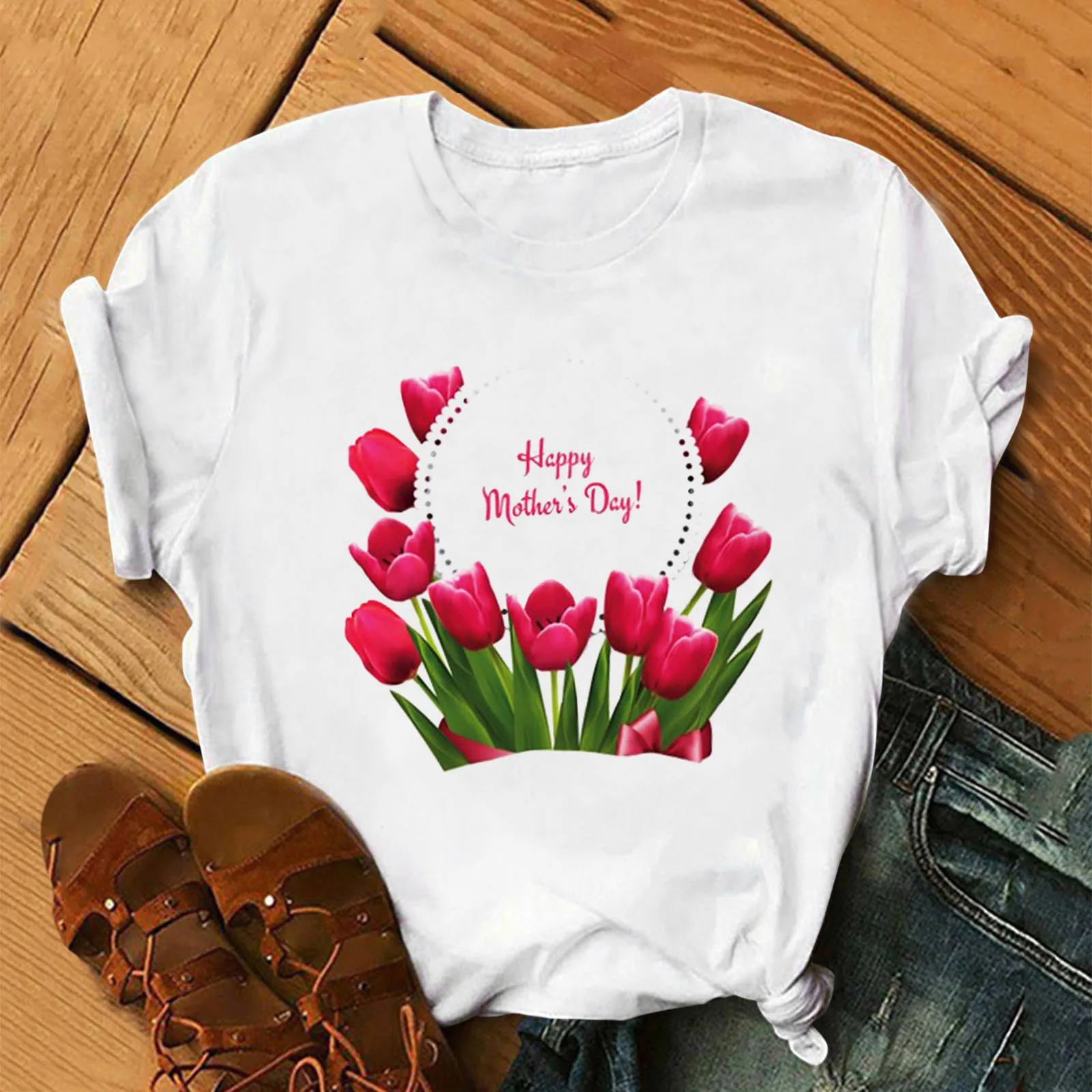 

Top T Shirt For Women Mother's Day Tunic BlouseStylish Shirt