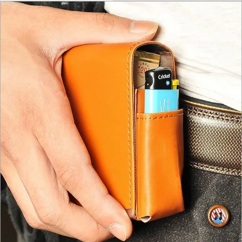 Pu кожаный портсигар Портативный для пояса сигаретный мешочек и Зажигалка