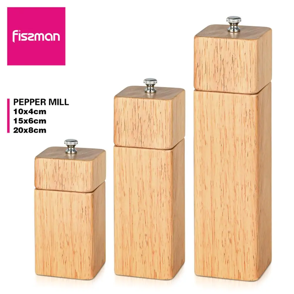 Фиссман прямоугольной формы резиновая деревянная соль мельница с керамической