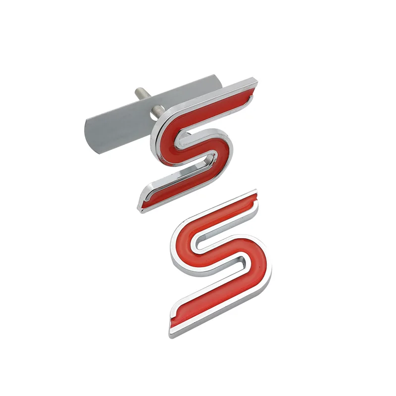 3D Metal S Front Grille Chrome Emblem Badge Car Stickers Decals for Ford Focus Fiesta Ecosport Kuga Mondeo Everest Styling | Автомобили и