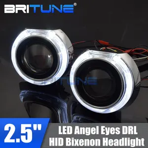 headlight lenses led angel devil eyes hid projector h4 h7 bi xenon lens 2 5 automobiles h1 xenon car lights accessories retrofit