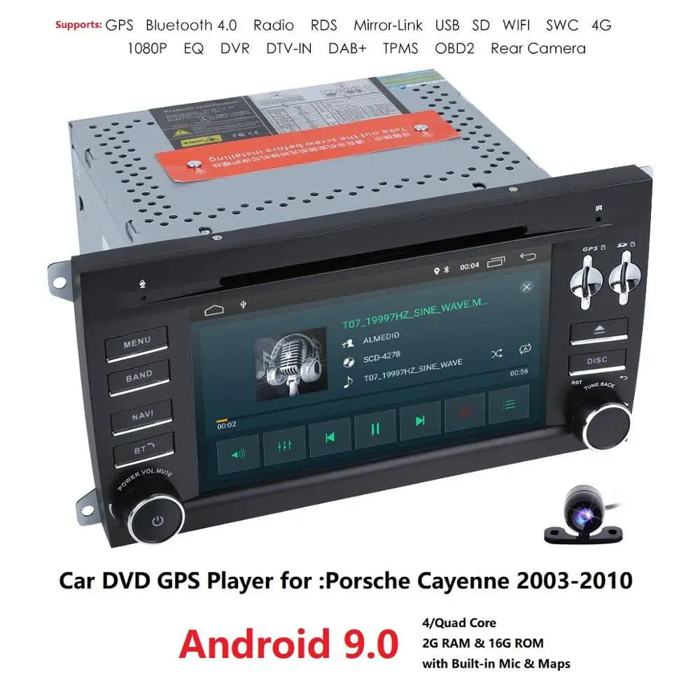 Четырехъядерный 2G RAM Android 9 0 автомобильный dvd плеер для Porsche Cayenne 2005 2003 2004 2006 2007 2008 2009