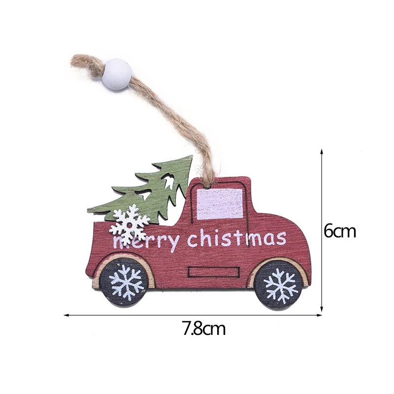 3 шт./компл. Merry Christmas деревянный дом лося шар со снежинками автомобиль подвесная Елочная игрушка Орнамент Рождественские украшения для дома