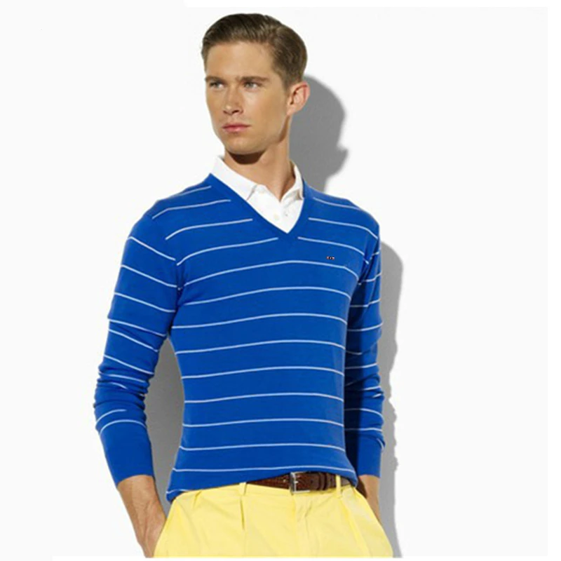 

Park Autumn Casual Men's Sweater V-Neck Striped Slim Fit Knittwear Eden Mens Sweaters Pullovers Pullover Men Pull Homme M-3XL