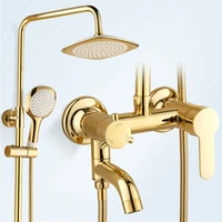 gold shower set bathroom wall gold shower mixer luxury bathroom gold wall shower mixer bathtub hot cold tap