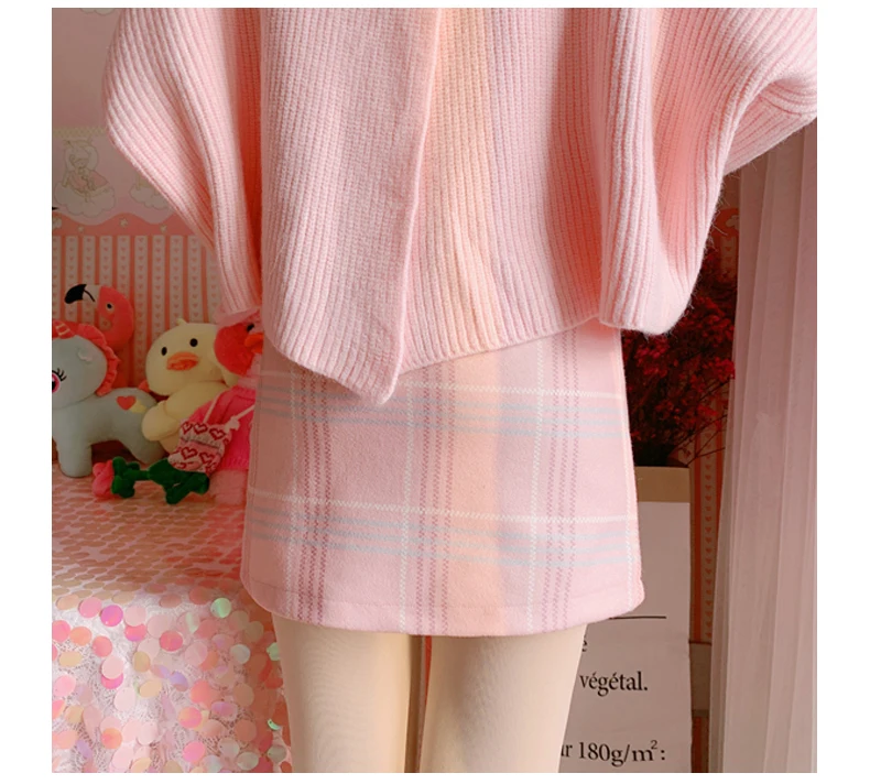 Женская клетчатая плиссированная юбка шорты трапециевидной формы милая Осенняя