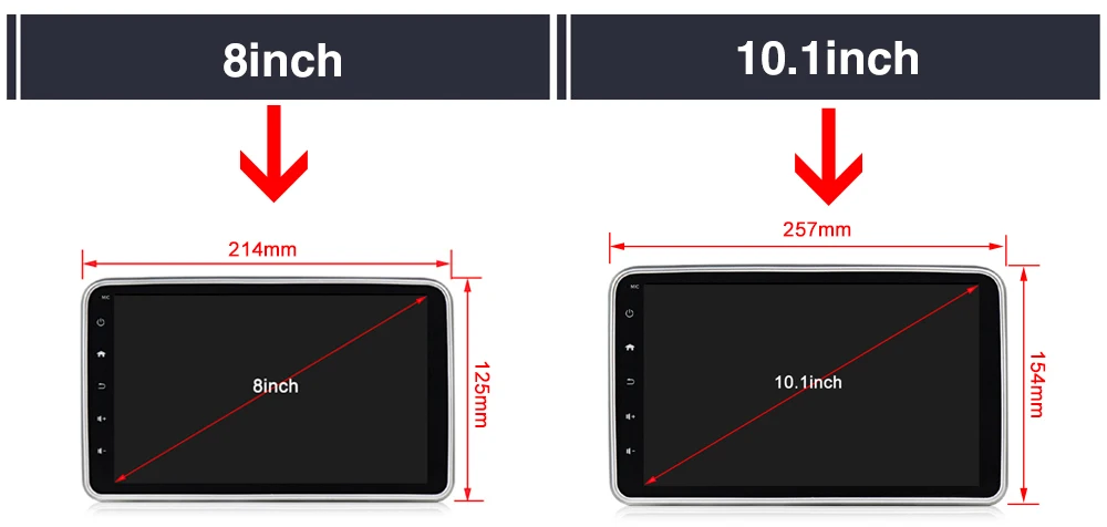 MEKEDE Single 1 DIN 8" Android 9.0 Universal Car Radio Stereo Quad Core Head Unit GPS Navigation Support Steering Wheel