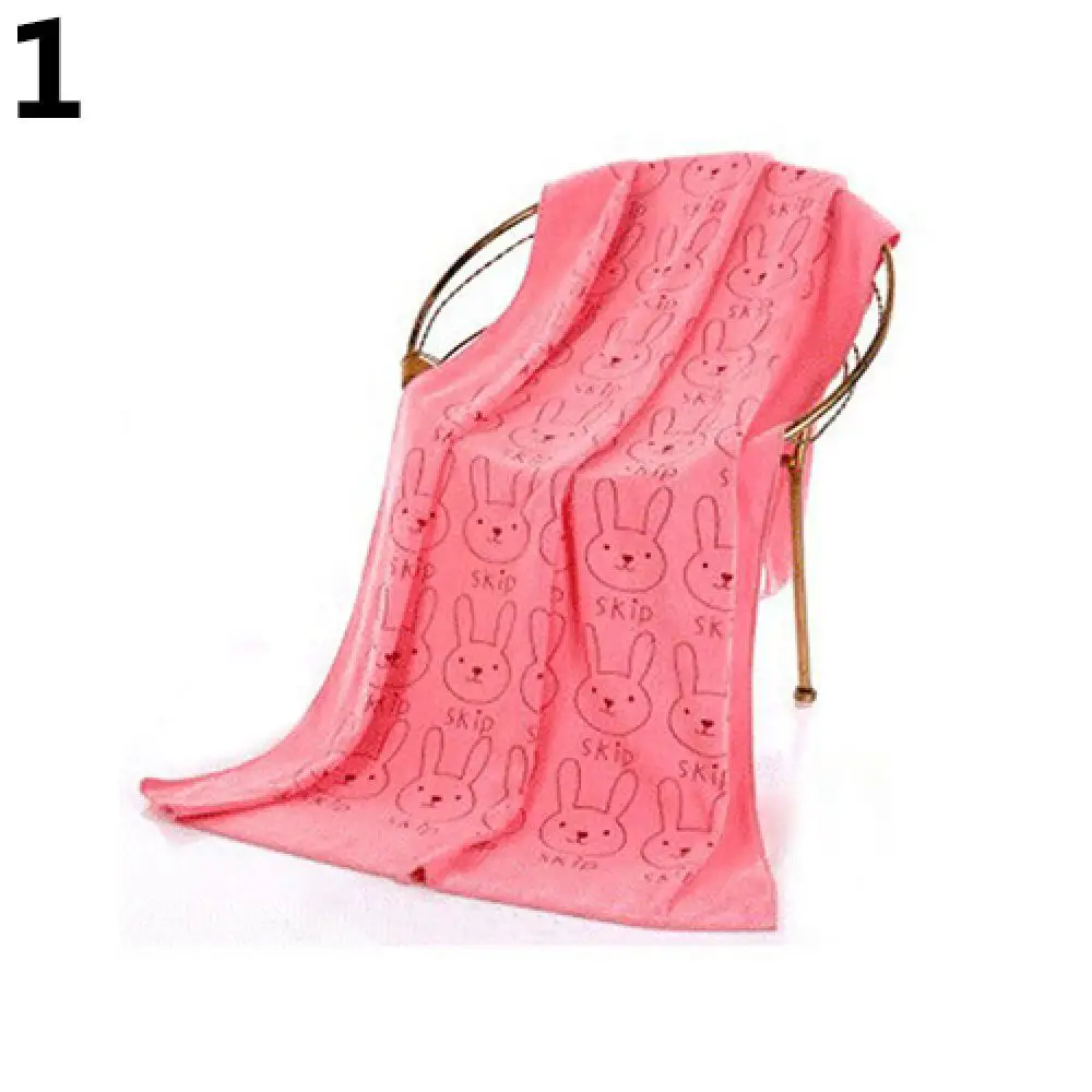 

60% Hot Sale Fiber Rabbit Printed Bath Towel Cartoon Thickened Soft Absorbent Towel Shower Swimming Beach Bath Towel