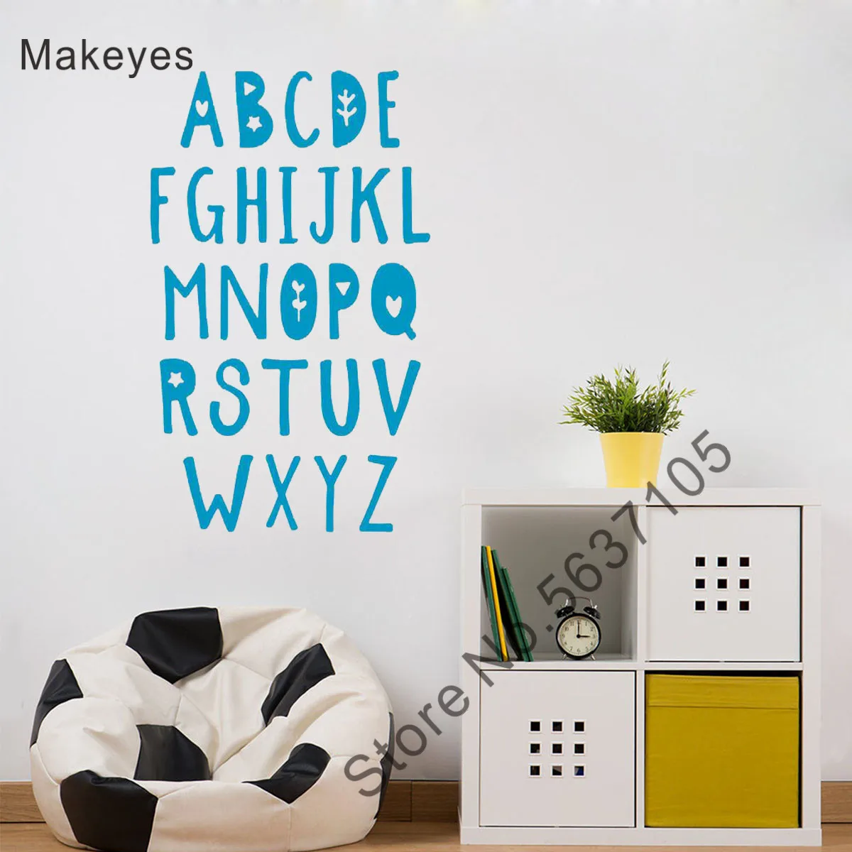Алфавит Makeyes наклейки на стену для детской игровой комнаты кабинета обои с