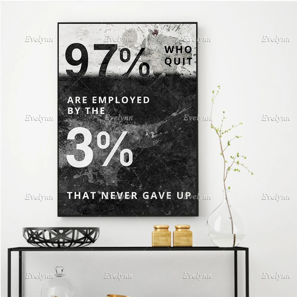 

Modern Motivational/Inspirational Canvas - "97% Who Quit" Wall Art Office/Home Decor Hd Prints Poster Modular Pictures Frame