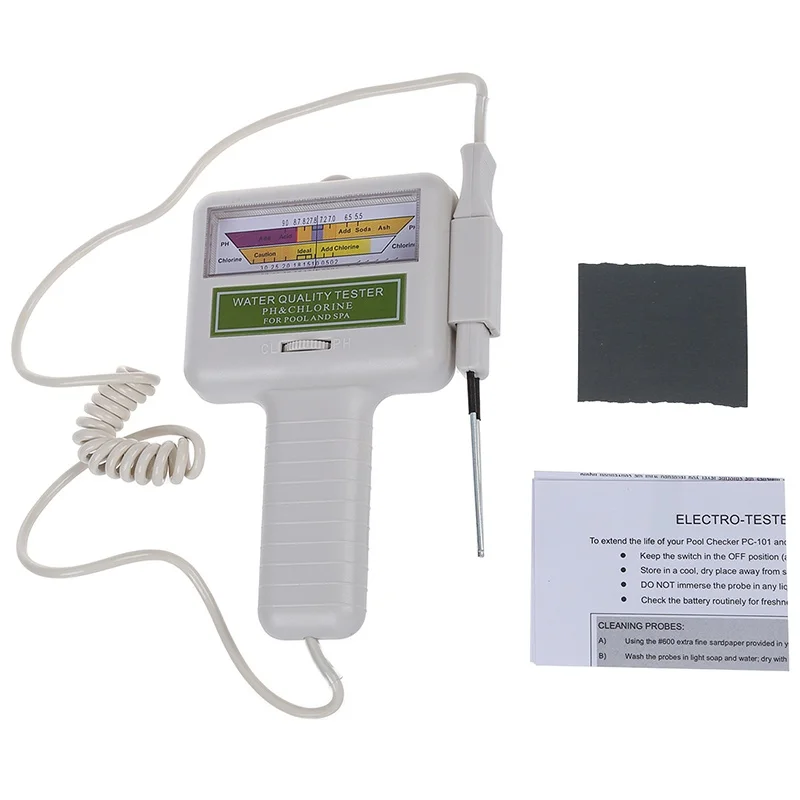 

Water Quality PH/CL2 Chlorine Tester Level Meter for Swimming Pool Spa White