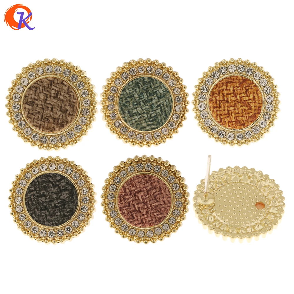 Ювелирные аксессуары/серьги гвоздики/круглая форма/кожаный эффект/Сделай