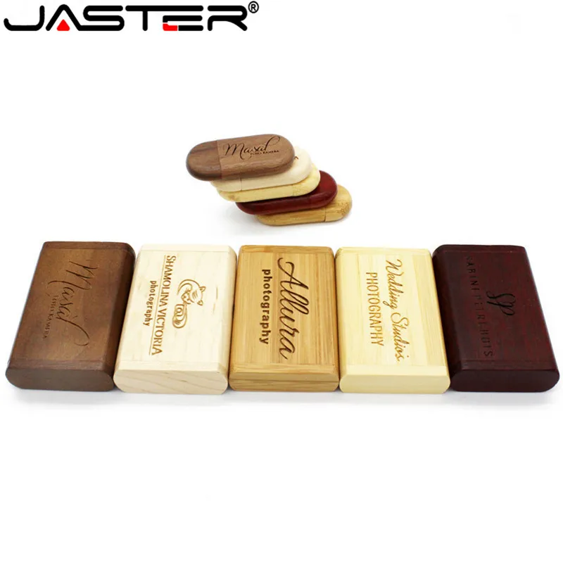 JASTER engrave Walunt деревянный клен + коробка с логотипом usb флеш накопитель 2 0 4 ГБ 8 16 32 64