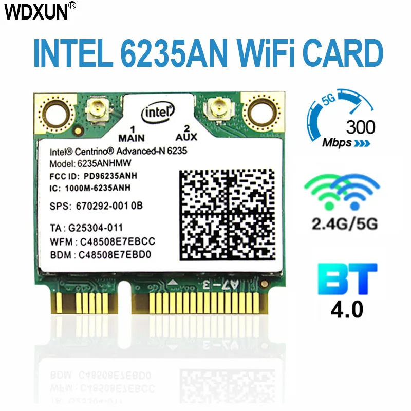 Wi-Fi Intel Centrino Advanced-N 6235 Мини карта PCI-E 802.11agn Двухдиапазонная 300 Мбит/с Беспроводная