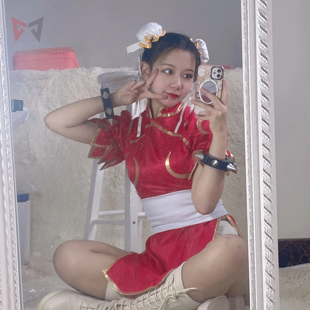 Костюм для косплея Athemis китайский гунфу чунь-ли синий розовый красный цвет черный