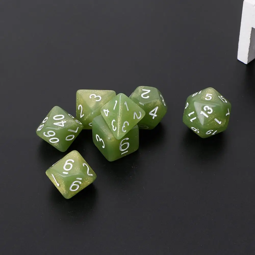 7 шт. мерцание многогранные кубики для Дракон Pathfinder D20 D12 2xD10 D8 D6 D4|Кубики| |