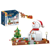 2021 sembo christmas snowman gift house building blocks city friends gingerbread tree bricks santa toys for children xmas gifts
