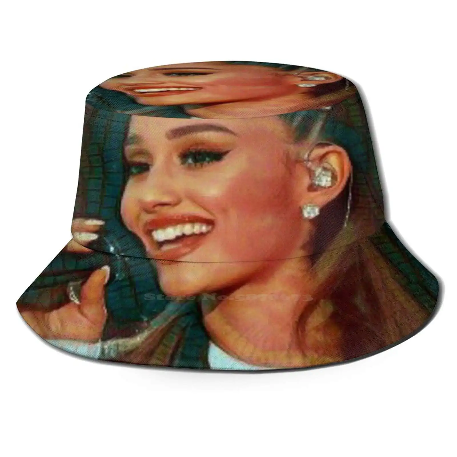 Шляпа рыболовная Арианна Гранде Ари, панамка с фото, шапка Арианна Гранде, Арианна Гранде, музыка, следующий певец, спасибо