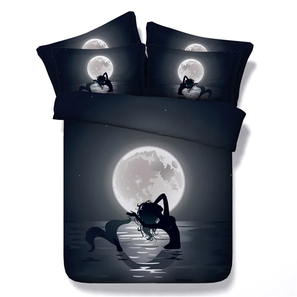 3 шт. набор постельного белья с принтом русалка | Дом и сад